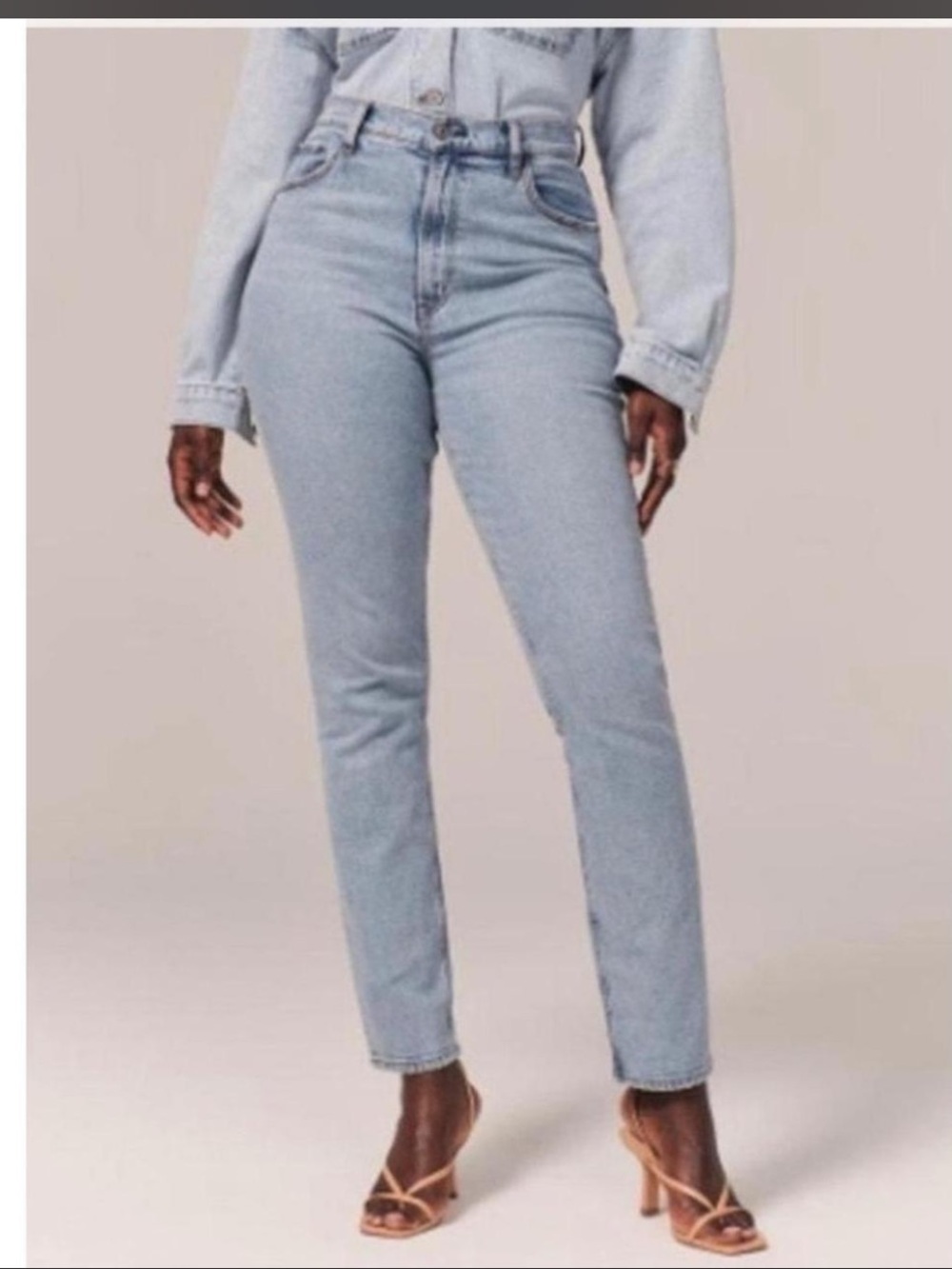 Abercrombie & Fitch Light Blue High-Rise Slim Taper Jeans